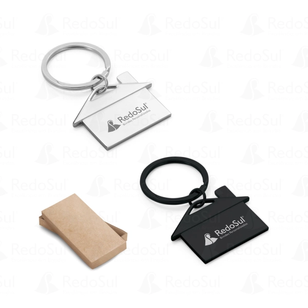Chaveiro de Alumínio Personalizado forma de casa Chaveiro de Alumínio Personalizado forma de casa